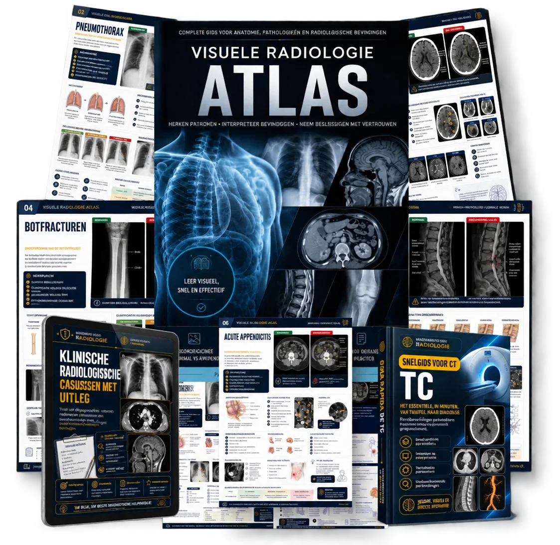 Visuele Atlas van de Radiologie: boeken, tablet en studiekaarten